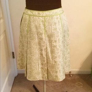 Sea foam Green Pleated Floral Skirt